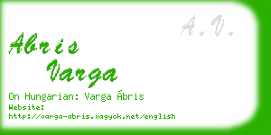 abris varga business card